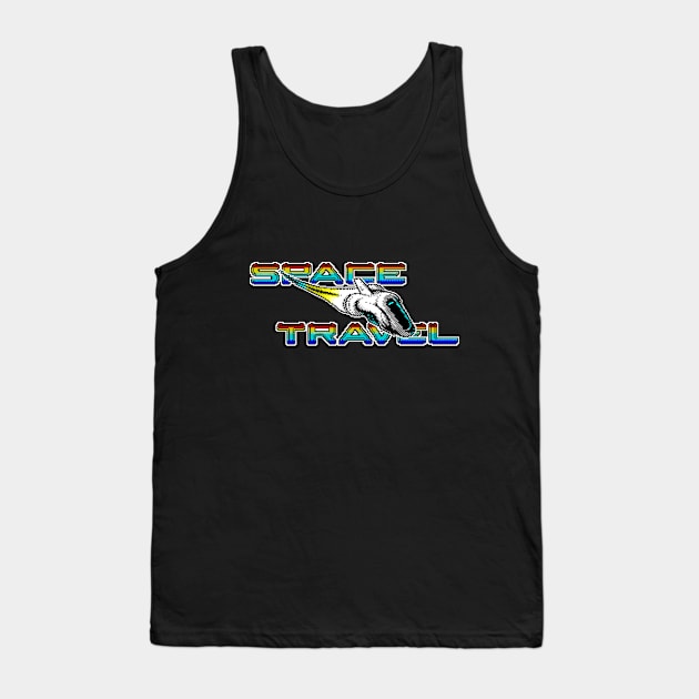 Spaceship planets 8 bit Tank Top by 8 Fists of Tees